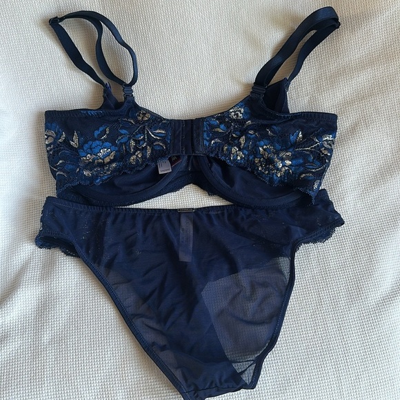 Adore Me Missy Unlined Demi Bra and Brazilian Panty Set 38DDD/M - Picture 9 of 11